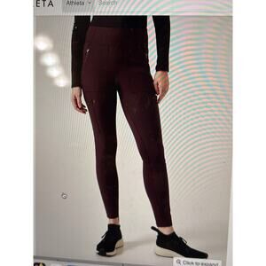 Athleta Headlands Hybrid Cargo II Tights-Maroon